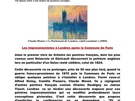 Lecture "The Impressionists in London after the Paris Commune".