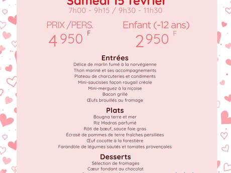 Saint-Valentin 2025 - Brunch Hôtel Le Lagon