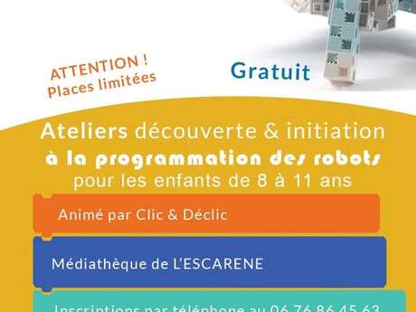 Ateliers découverte et initiation à la programmation des robots