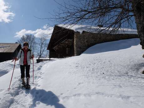Sortie raquettes : un alpage face au Mont-Blanc