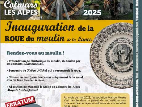 Inauguration de la roue du moulin de la Lance Inauguration de la roue du moulin de la Lance