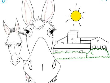 Chasse aux œufs avec un âne