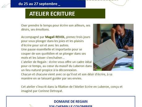 Atelier d'écriture en Luberon Atelier d'écriture en Luberon
