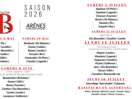Saison 2026 du Club Taurin Lou Bouvaou