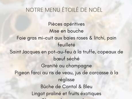 Auberge de la Tour - Table étoilée du chef Renaud Darmanin - Menu étoilé de noël