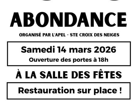 Loto de l'APEL - Sainte-Croix des Neiges