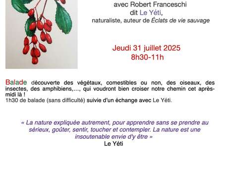 Balade naturaliste pour petits et grands avec Le Yéti