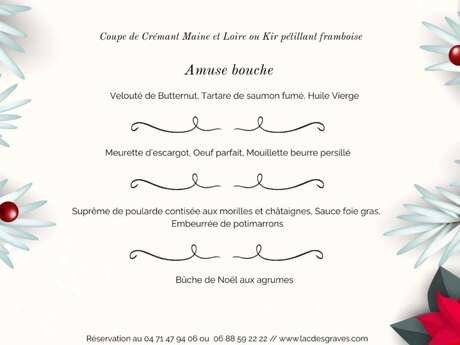 Menu de Noël du Lac des Graves