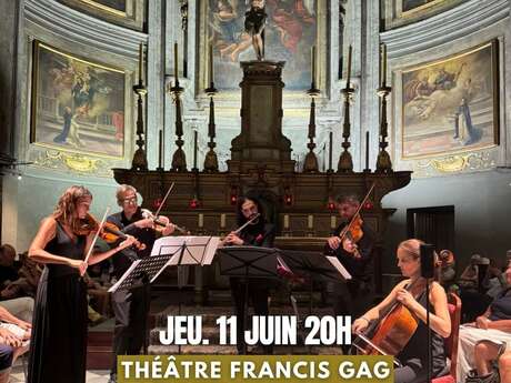 Rossini, Telemann, Taffanel, Tchaïkovsky, Bizet, Aznavour, Wieniawski, Poulenc, Ibert, Piazzolla, Vivaldi