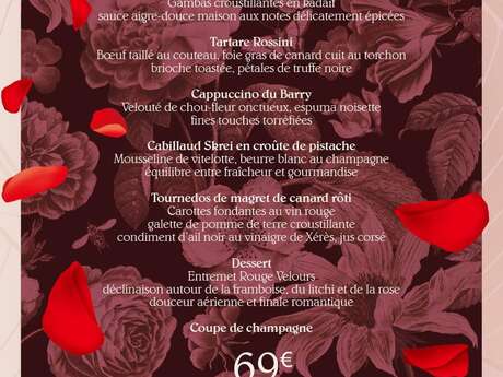 Menu de la Saint Valentin à L'Oppidum