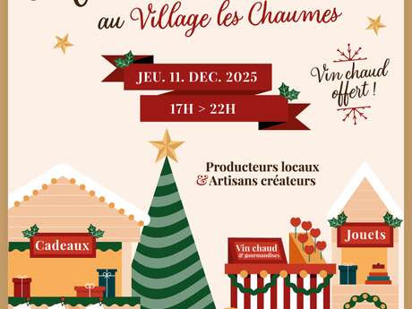 Mercado navideño en el pueblo de Les Chaumes