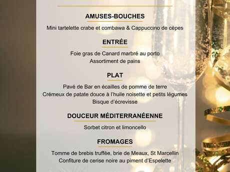 Repas du réveillon au restaurant Calade