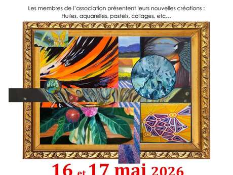 Exposition : huiles, aquarelles, pastels, collage...
