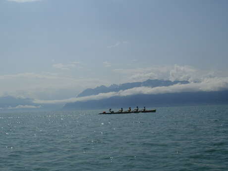 Initiation à l'aviron sur le lac Léman