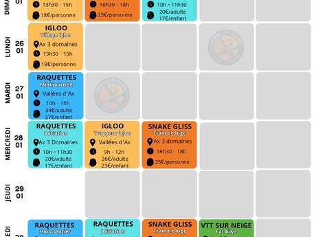 Programme du Bureau des Guides