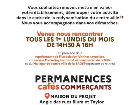 Sprechstunden - "Cafés commerçants" (Händlercafés)