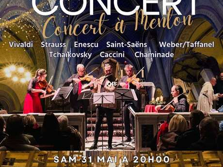 Concert à Menton : Vivaldi, Strauss, Enescu, Saint-Saëns, Weber, Tchaïkovsky, Caccini