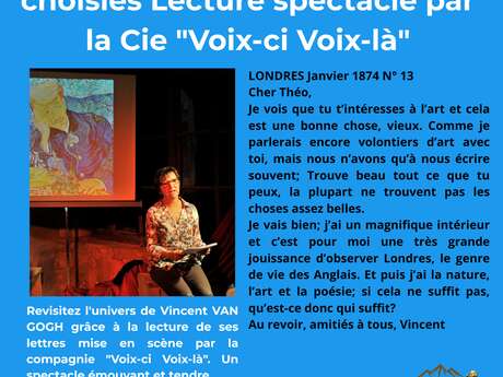 Lecture spectacle "Vincent Van Gogh, lettres choisies" par la Compagnie Voix-ci voix-là