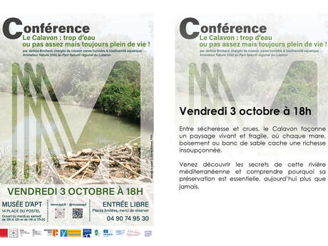 Conférence "Le Calavon : trop d'eau ou pas assez mais toujours plein de vie!"
