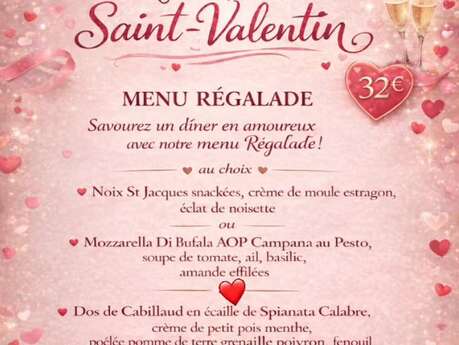 Menu de la Saint-Valentin à La Part des Anges