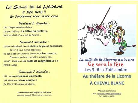 Week end anniversaire du théâtre LA LICORNE
