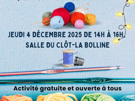 Travaux d'aiguilles à la Médiathèque de Valdeblore.