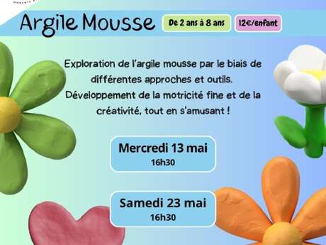 Atelier parents-enfants  : Argile mousse (enfants 2 ans à 8 ans)