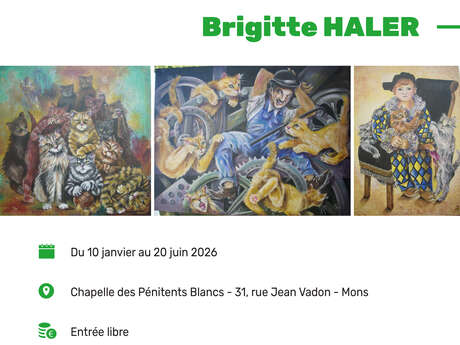 Exposition : Tête des chats peintures acryliques