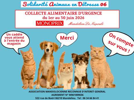 Grande collecte alimentaire en faveur des animaux - Solidarité Animaux en Détresse 06