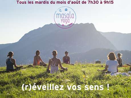 Morning Yoga at the top of mont Lachat