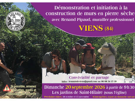 Journées du patrimoine - chantier murs  construction en pierre sèche
