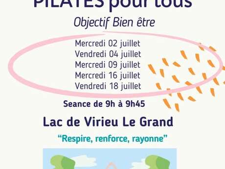 Séances de pilates pour tous au lac de Virieu-le-Grand Séances de pilates pour tous au lac de Virieu-le-Grand