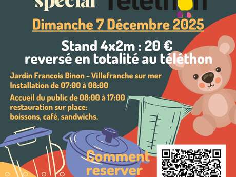 Vide-greniers "spécial téléthon" de l'association des parents d'élèves de Villefranche