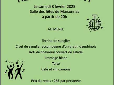 Soirée dansante organisée par la Ste Chasse de... Du 8 au 9 fév 2025