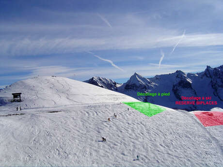 Parapente : décollage du Lachat