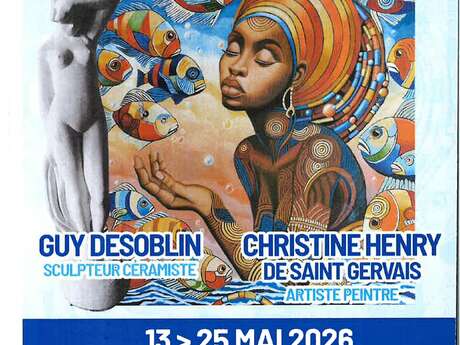 Exhibition by Guy Desoblin, ceramics sculptor and Christine Henry de Saint Gervais, painter