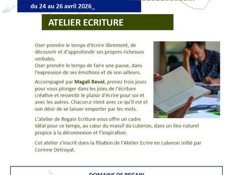 Stage d'écriture en Luberon