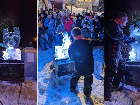 Show de sculpture sur glace