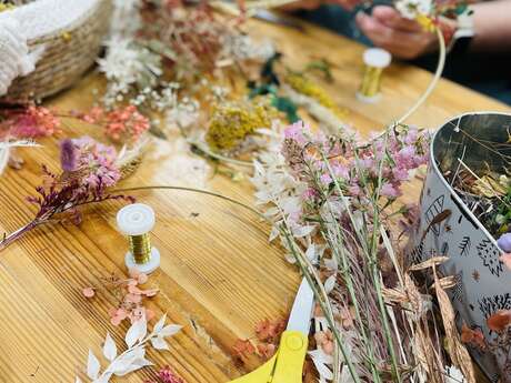 Atelier décoration en fleurs séchées