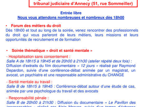 La Nuit du Droit 2025 : soirée thématique « droit et santé mentale » et forum des métiers du droit