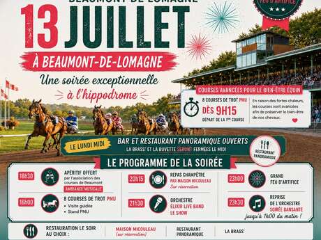 Courses hippiques - 9h15 - Repas - bal - feu d'artifice