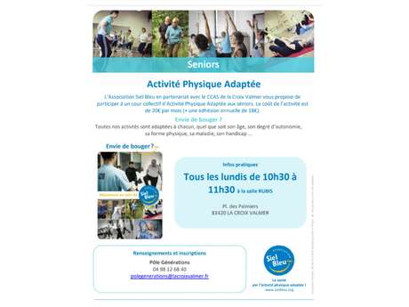 Gymnastique pour senior Du 11 sept au 18 déc 2023