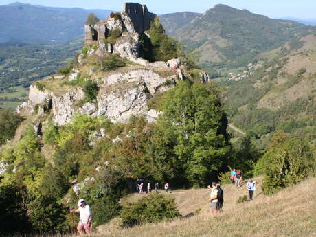 Le château de Roquefixade par le bac