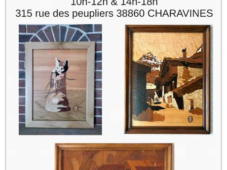 Exposition artisanale de tableaux en marqueterie