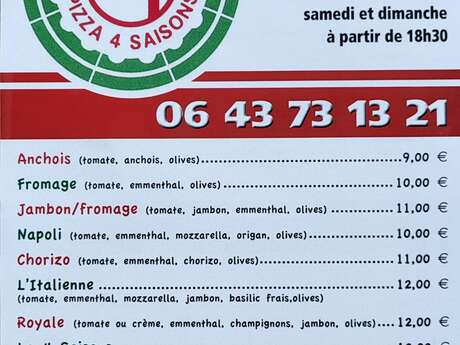 Camion Pizza les 4 saisons