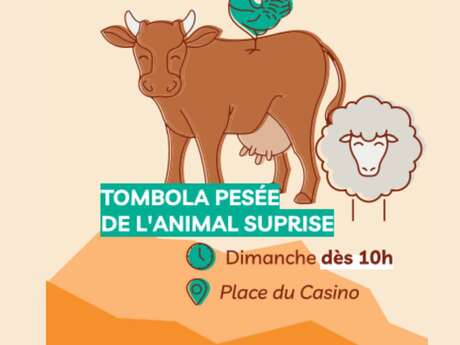 Surprise animal weigh-in competition at the Festival des Saveurs