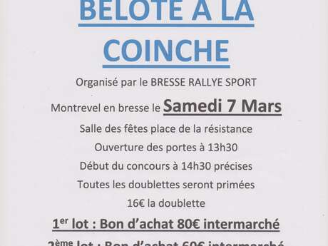 Concours de belote à la coinche
