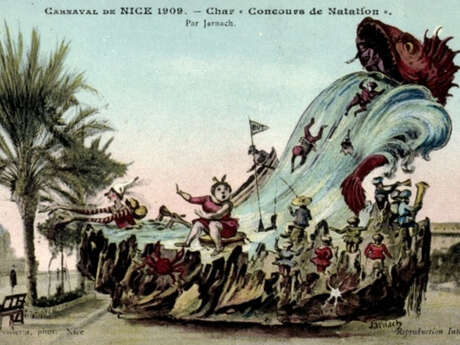 Le Carnaval de Nice, la mer et les océans à travers les cartes postales