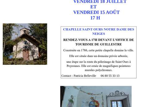 Visite du pays Guillestrin - Chapelle Saint Ours Notre Dame des neiges