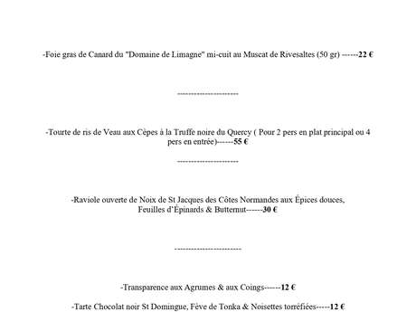 Menus réveillon de la Saint Sylvestre : Les quatre saisons